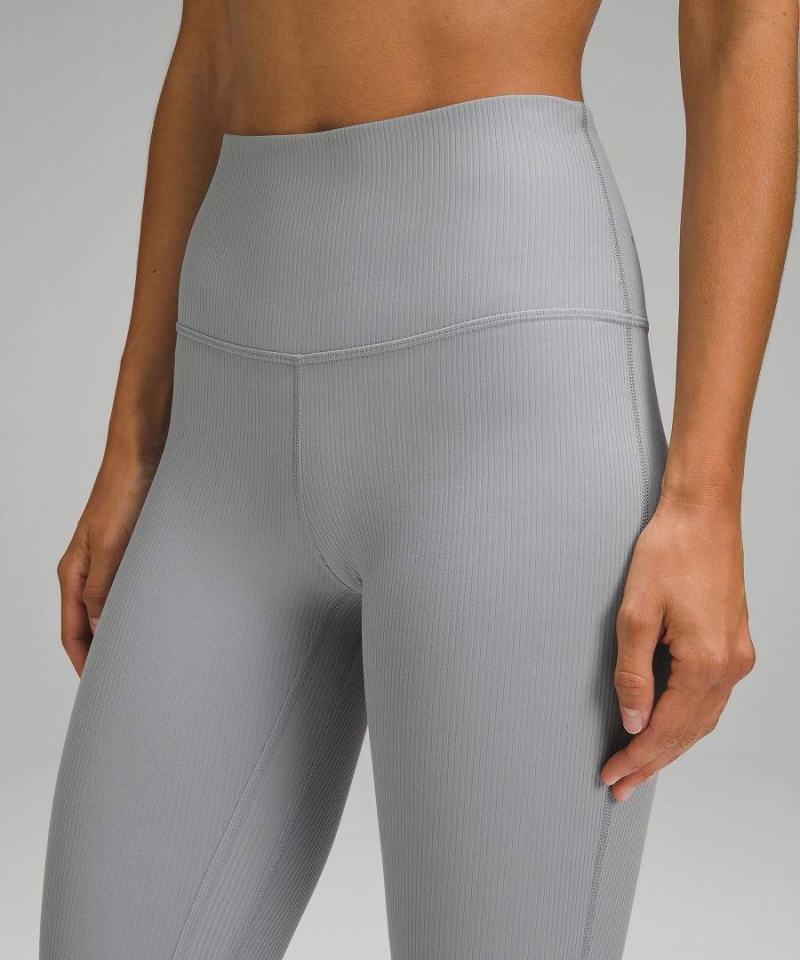 Lululemon Align™ High-Rise Gerippt Mini-Flared Regular Leggings Damen Grau | 3125JMOQP