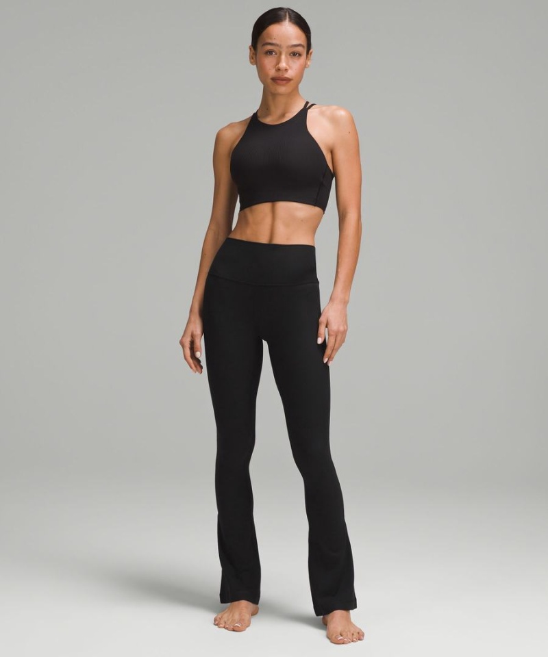 Lululemon Align™ High-Rise Gerippt Mini-Flared Regular Leggings Damen Schwarz | 2571EGAPR