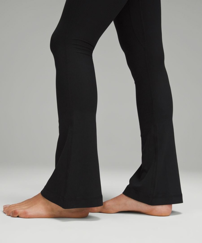 Lululemon Align™ High-Rise Gerippt Mini-Flared Regular Leggings Damen Schwarz | 2571EGAPR