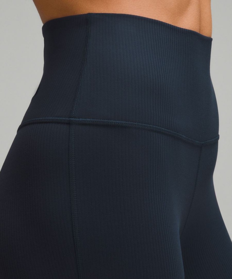 Lululemon Align™ High-Rise Gerippt Mini-Flared Extra Kurzes Leggings Damen Navy | 3259LJMKP