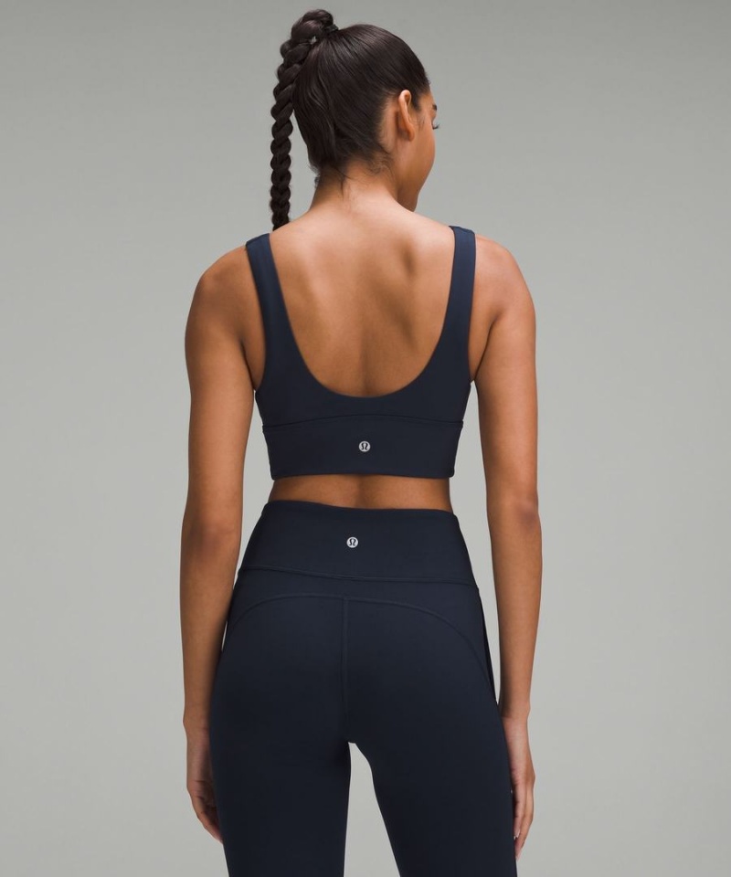 Lululemon Align™ V-Neck Bra Light Support, A/B Cup Sport BH Damen Navy | 1736JKLRP