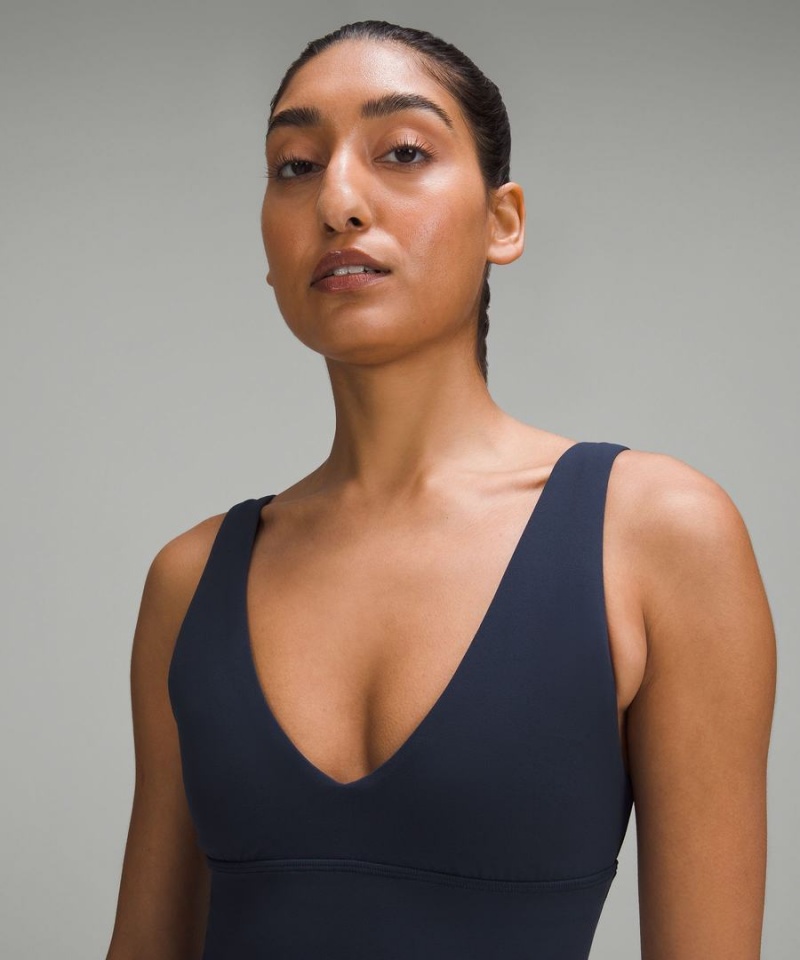 Lululemon Align™ V-Neck Bra Light Support, A/B Cup Sport BH Damen Navy | 1736JKLRP