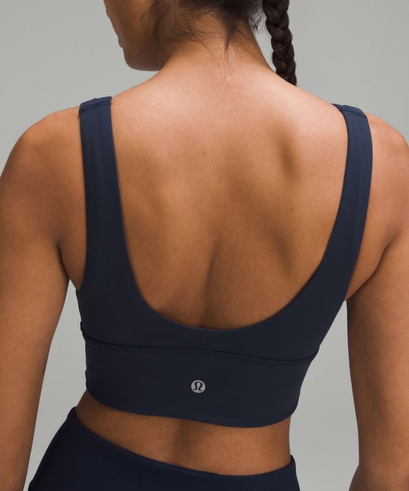 Lululemon Align™ V-Neck Bra Light Support, A/B Cup Sport BH Damen Navy | 1736JKLRP