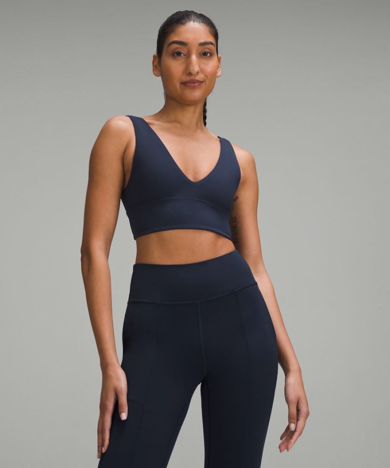 Lululemon Align™ V-Neck Bra Light Support, A/B Cup Sport BH Damen Navy | 1736JKLRP