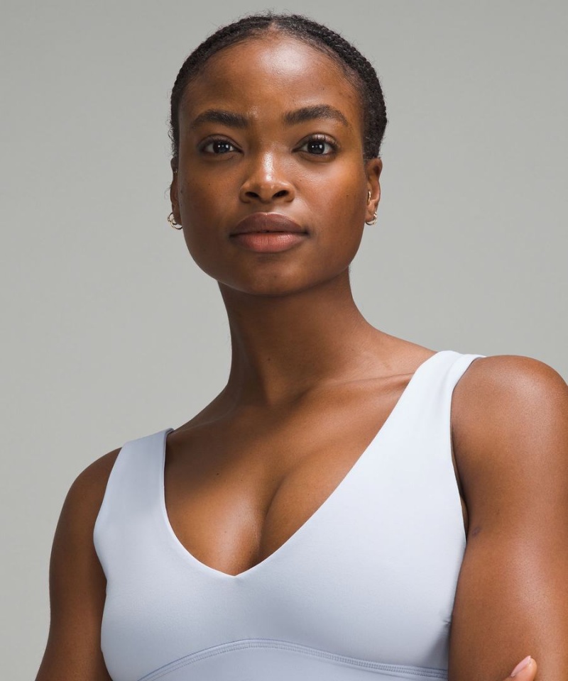 Lululemon Align™ V-Neck Bra Light Support, C/D Cup Sport BH Damen Weiß | 4927GMSPO