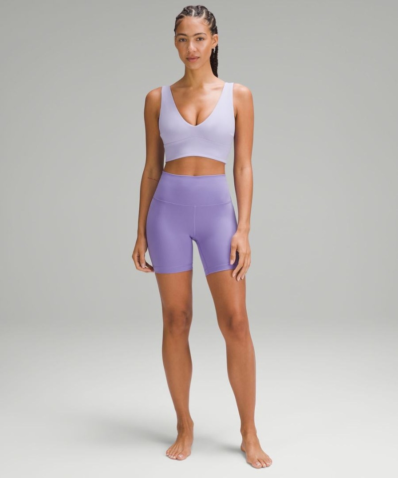 Lululemon Align™ V-Neck Bra Light Support, C/D Cup Sport BH Damen Lila | 0837RISXT