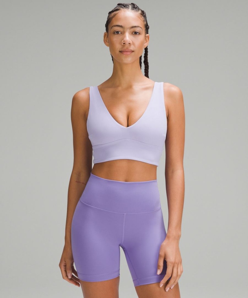 Lululemon Align™ V-Neck Bra Light Support, C/D Cup Sport BH Damen Lila | 0837RISXT