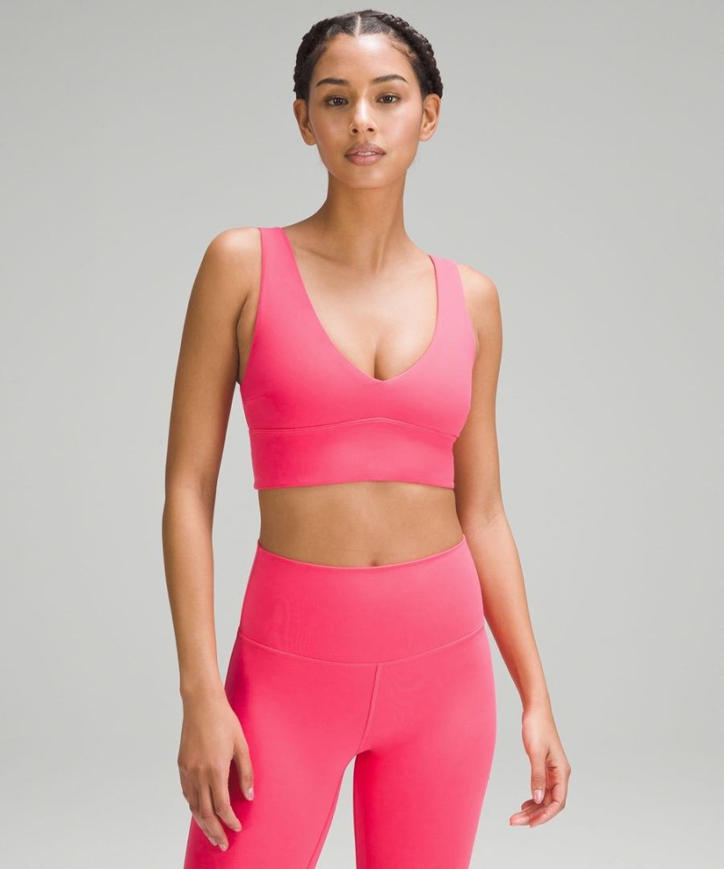 Lululemon Align™ V-Neck Bra Light Support, C/D Cup Sport BH Damen Rot | 7684CSDNA