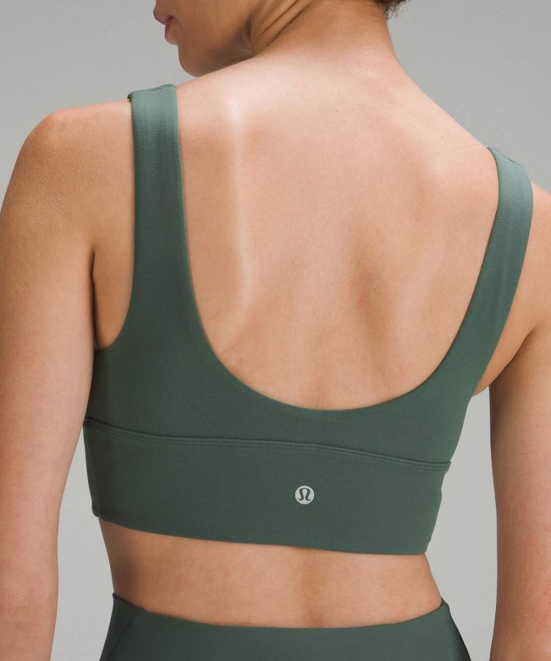 Lululemon Align™ V-Neck Bra Light Support, A/B Cup Sport BH Damen Dunkelgrün | 6398NVPID