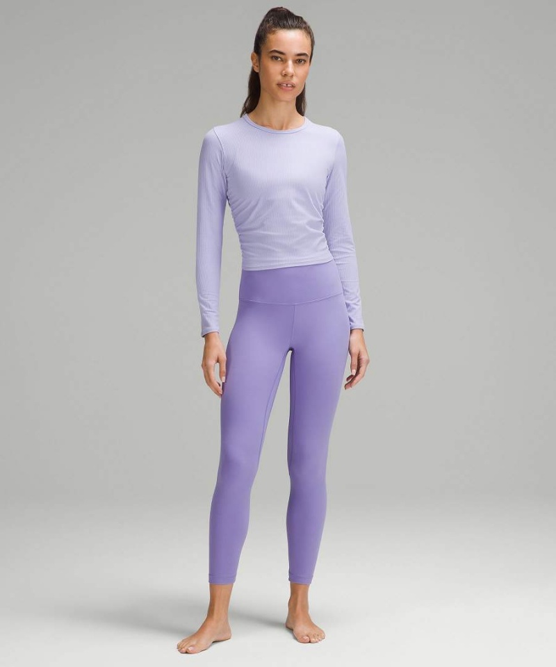 Lululemon All It Takes Gerippt Nulu Langarmhemd Damen Lila | 0492BWOPZ