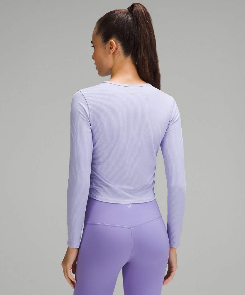 Lululemon All It Takes Gerippt Nulu Langarmhemd Damen Lila | 0492BWOPZ