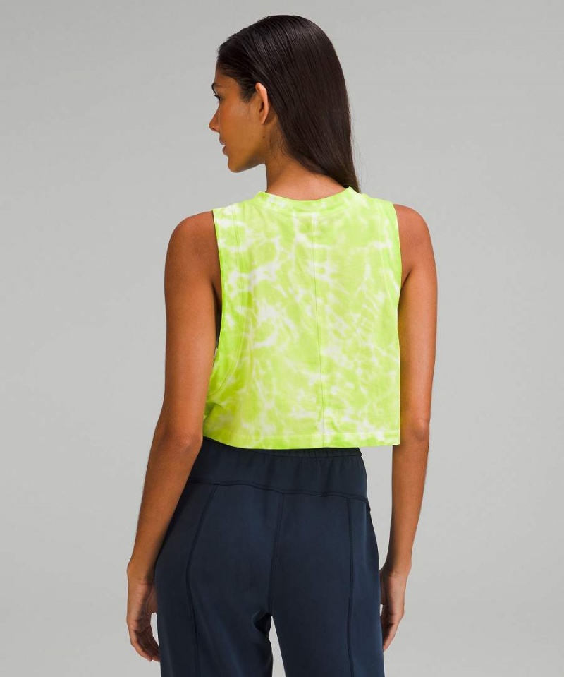 Lululemon All Yours Cropped Baumwoll Tanktop Damen Hellgrün | 6304JMBNH