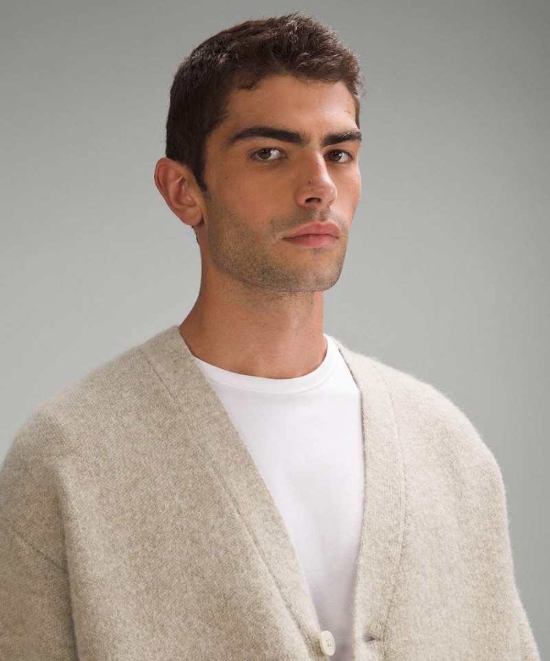 Lululemon Alpaca Wolle-Blend Cardigan Pullover Herren Weiß | 4639YIWNH