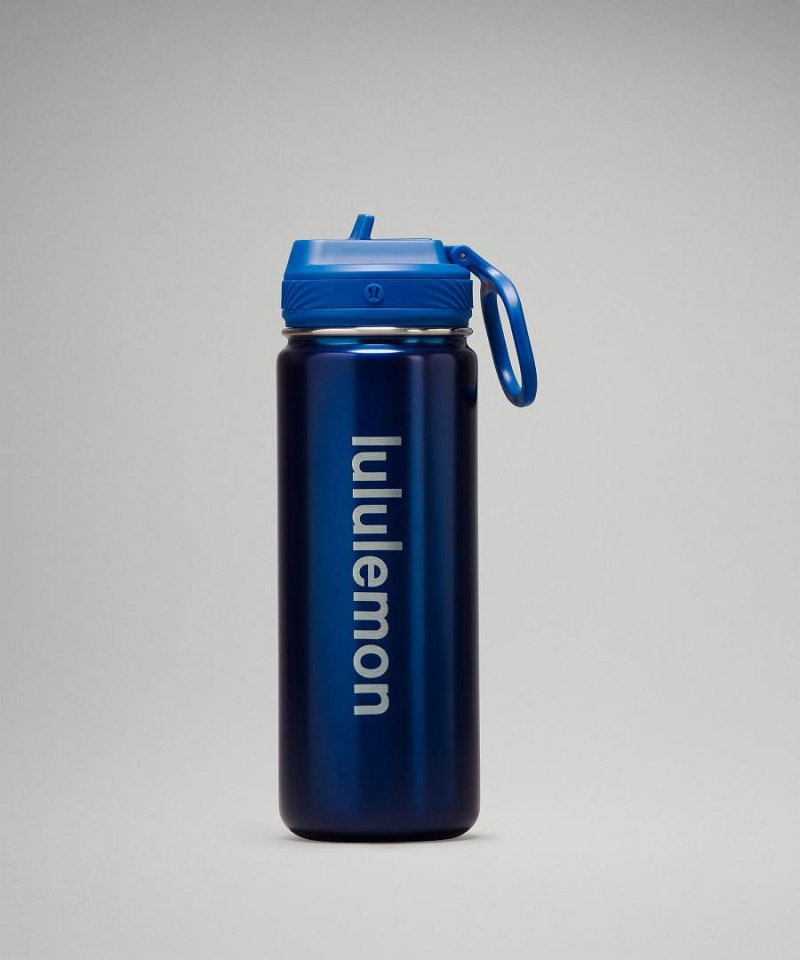 Lululemon Back to Life Sport Bottle 18oz Straw Lid Wasserflaschen Damen Blau | 0625XHWZP