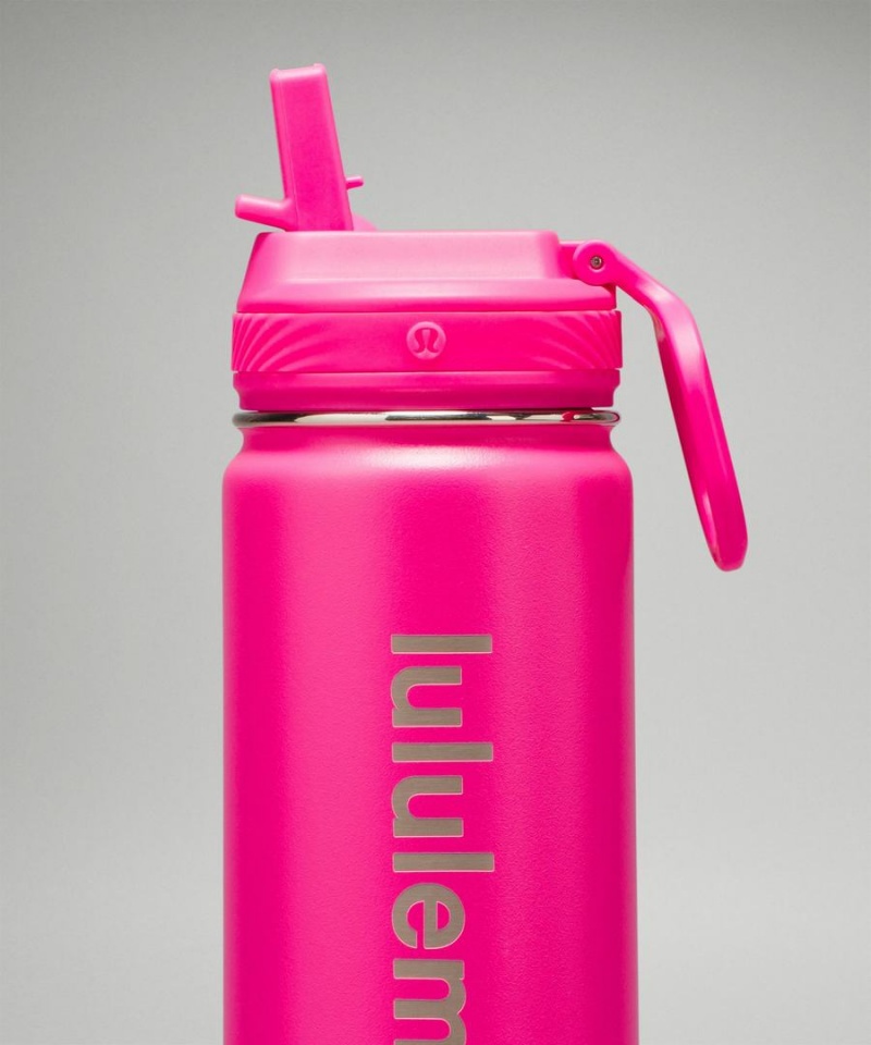 Lululemon Back to Life Sport Bottle 18oz Straw Lid Wasserflaschen Damen Rosa | 4126GJFMX