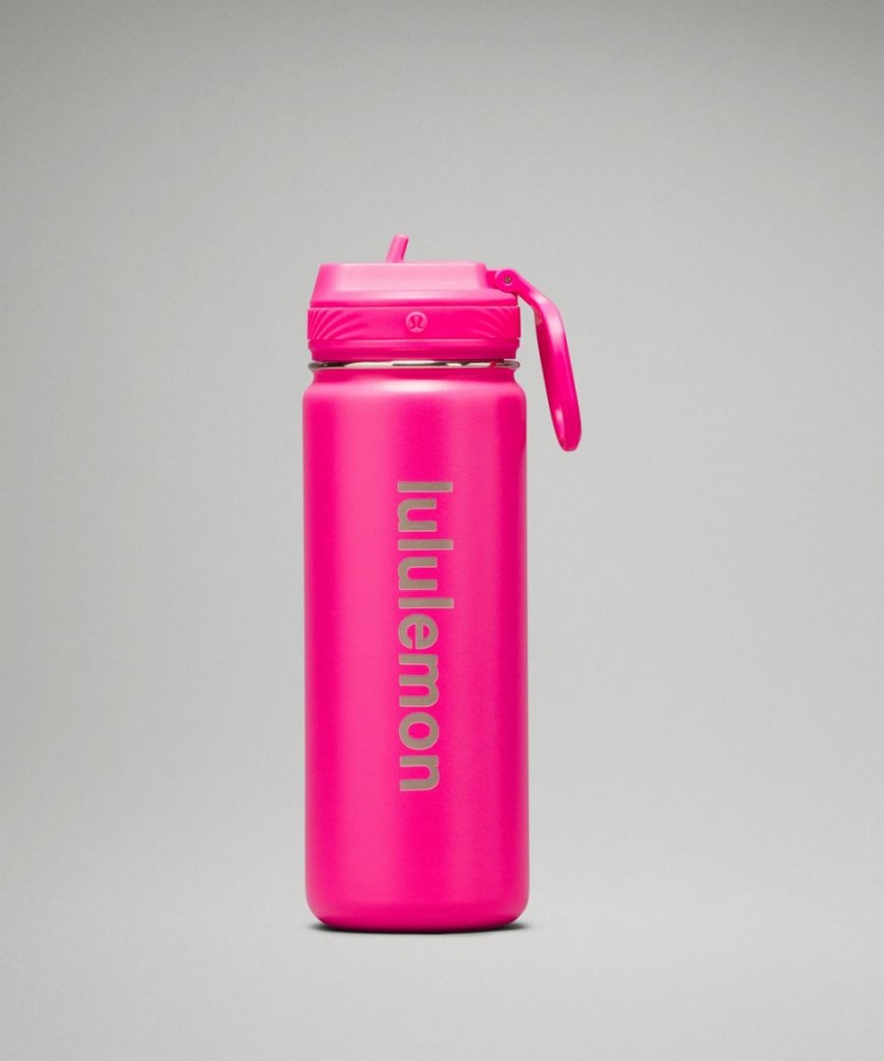 Lululemon Back to Life Sport Bottle 18oz Straw Lid Wasserflaschen Damen Rosa | 4126GJFMX