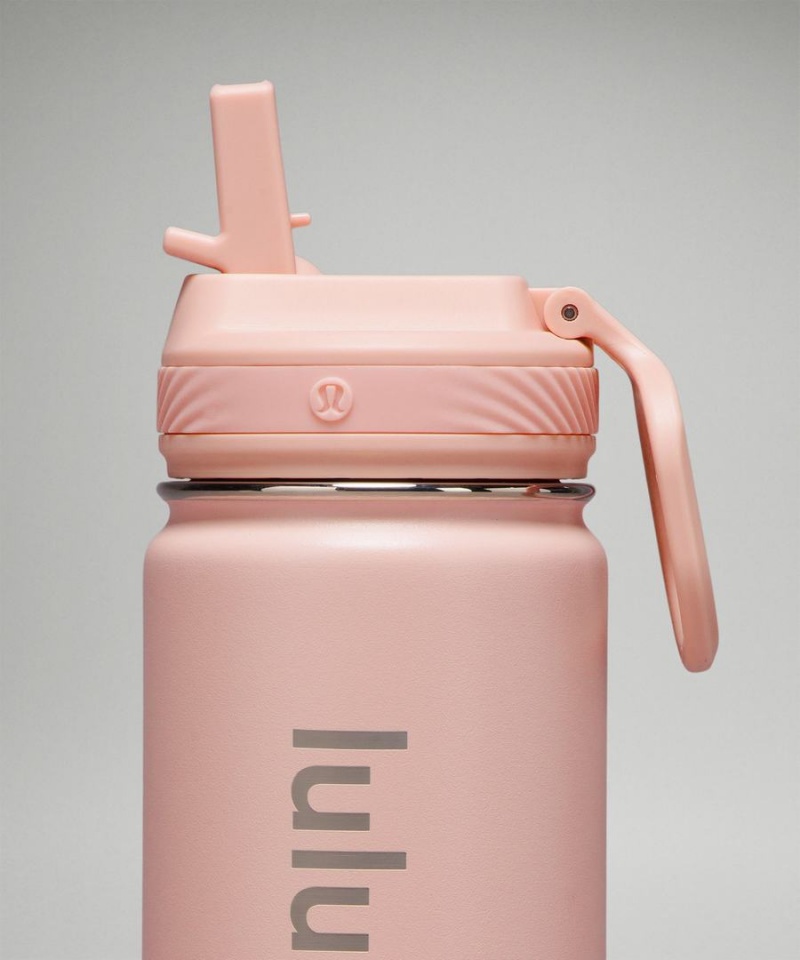 Lululemon Back to Life Sport Bottle 18oz Straw Lid Wasserflaschen Damen Rosa Weiß | 8547IHXKO