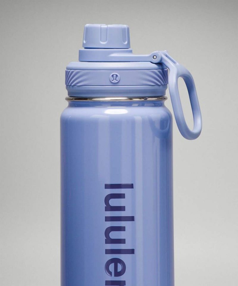 Lululemon Back to Life Sport Bottle 24oz Shine Wasserflaschen Damen Blau Beige | 4098JKVTQ