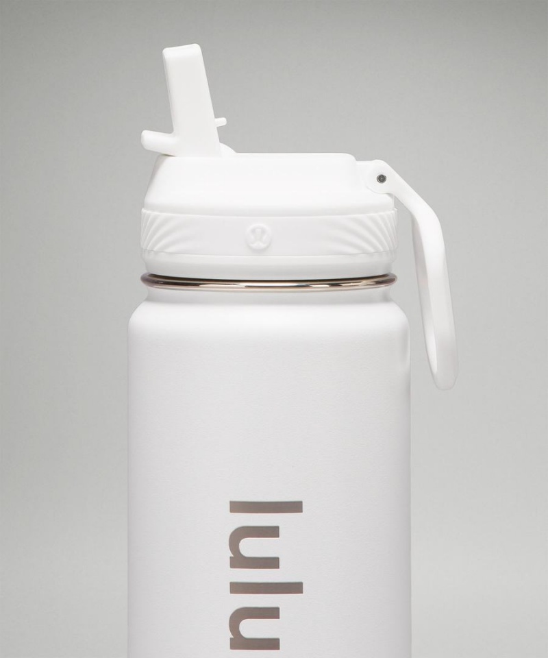 Lululemon Back to Life Sport Bottle 24oz Straw Lid Wasserflaschen Damen Weiß | 3597VLMXF