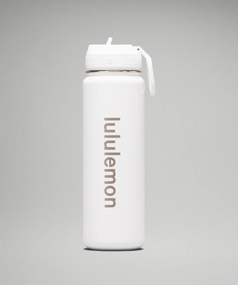 Lululemon Back to Life Sport Bottle 24oz Straw Lid Wasserflaschen Damen Weiß | 3597VLMXF