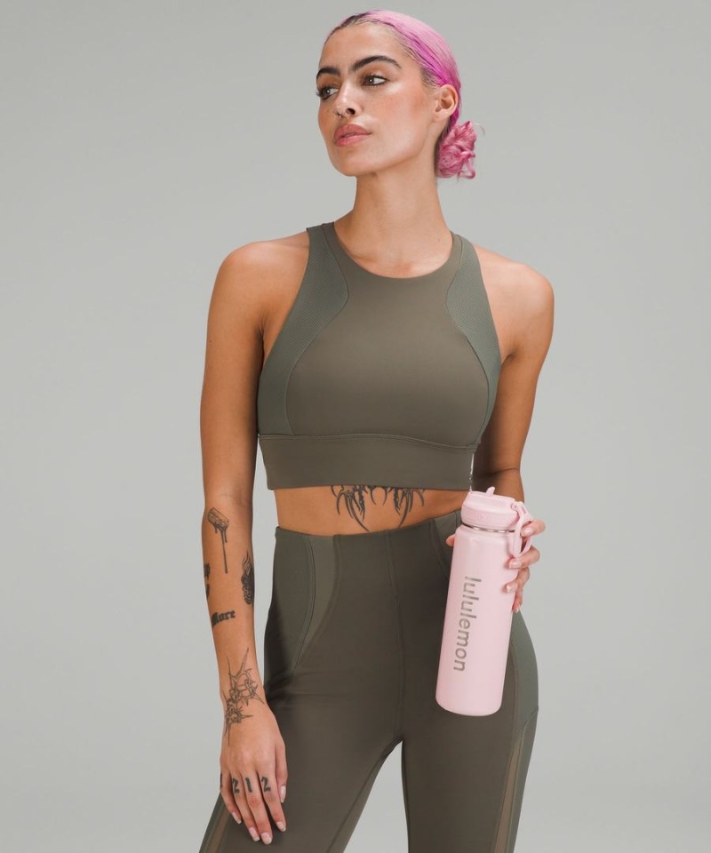 Lululemon Back to Life Sport Bottle 24oz Straw Lid Wasserflaschen Damen Rosa Weiß | 1672RLUTO