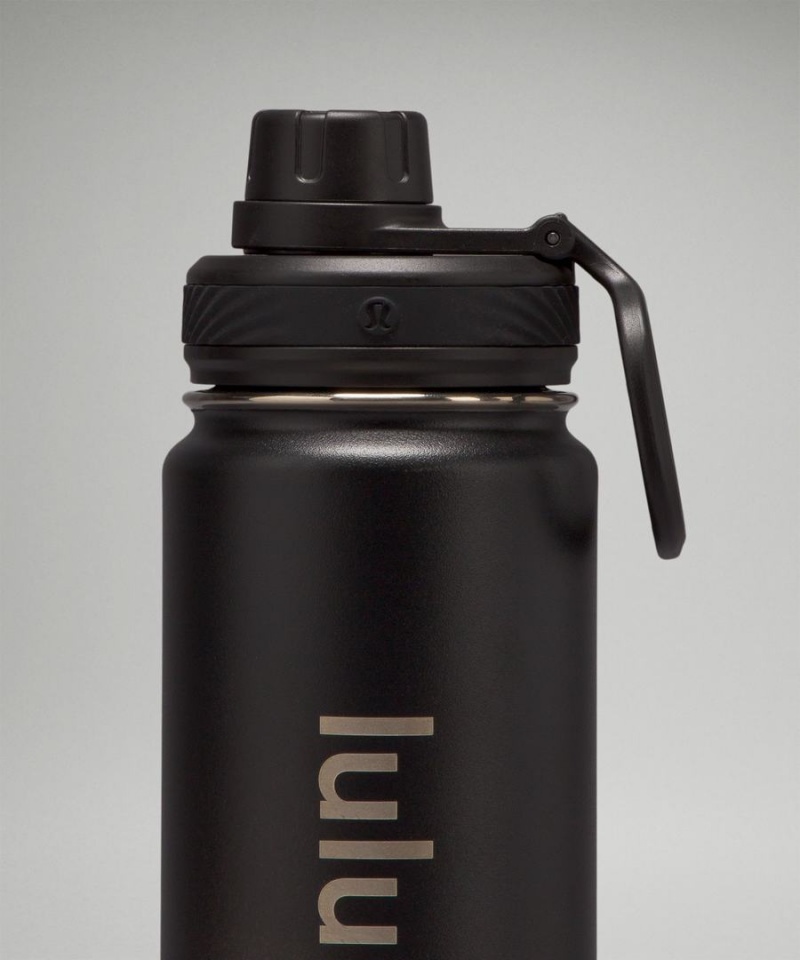 Lululemon Back to Life Sport Bottle 24oz Shine Wasserflaschen Damen Schwarz Grau | 9581GOTXZ