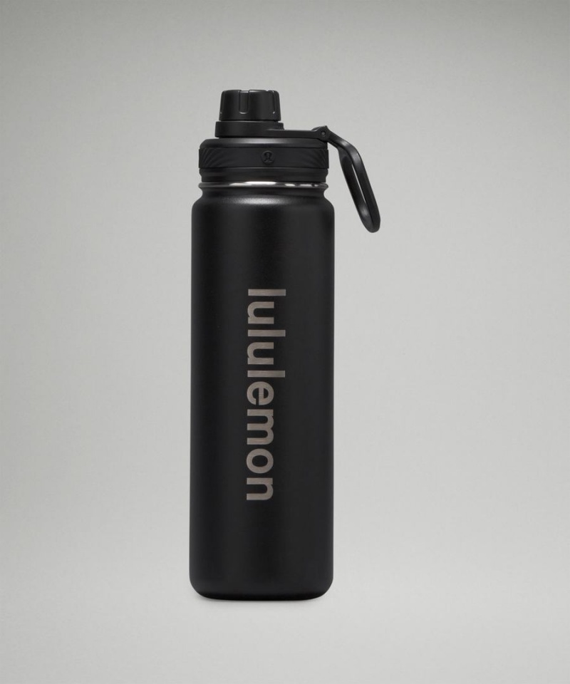 Lululemon Back to Life Sport Bottle 24oz Wasserflaschen Damen Schwarz | 8506FISEV