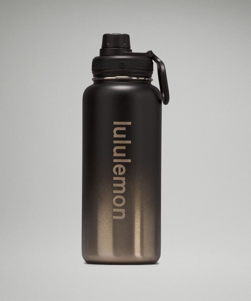 Lululemon Back to Life Sport Bottle 32oz Shine Wasserflaschen Damen Schwarz Grau | 7813GNAIR