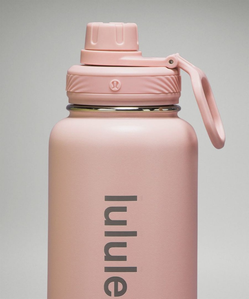 Lululemon Back to Life Sport Bottle 32oz Wasserflaschen Damen Rosa Weiß | 0864BYSFM