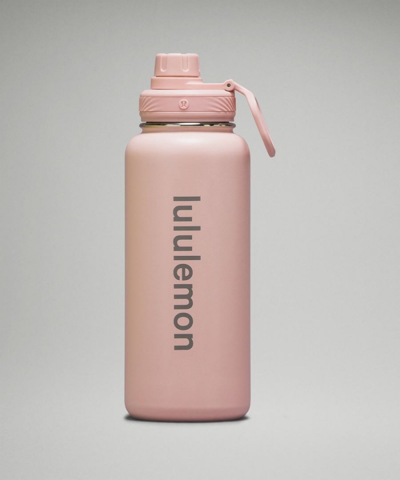 Lululemon Back to Life Sport Bottle 32oz Wasserflaschen Damen Rosa Weiß | 0864BYSFM