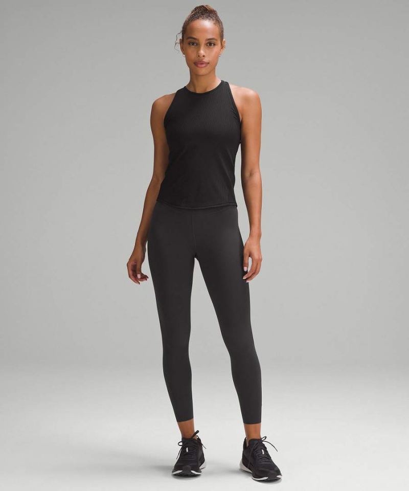 Lululemon Base Pace Gerippt Tanktop Damen Schwarz | 5162SNFBZ