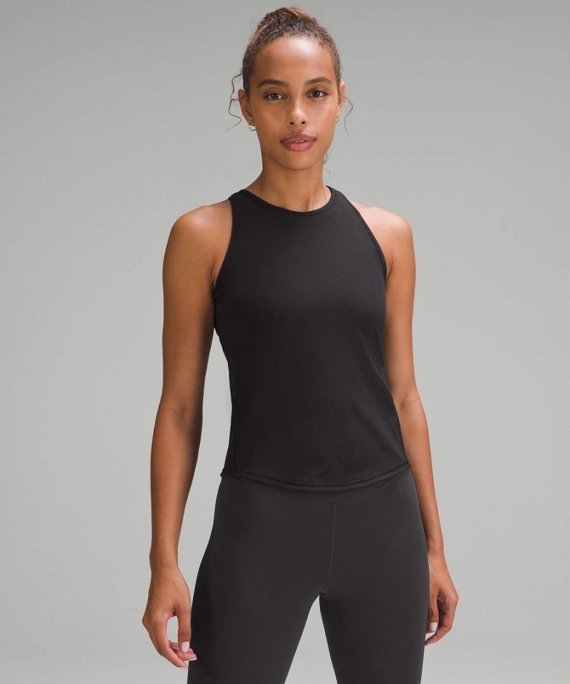 Lululemon Base Pace Gerippt Tanktop Damen Schwarz | 5162SNFBZ