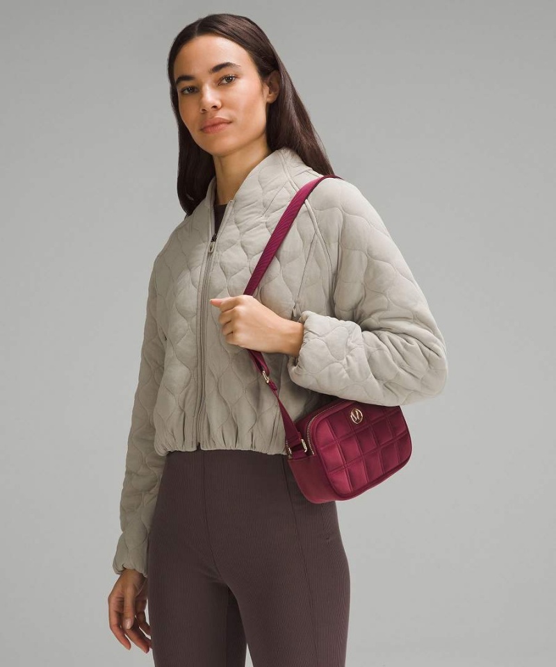 Lululemon Camera 2L Gesteppt Velour Umhängetasche Damen Bordeaux | 8471USDCG