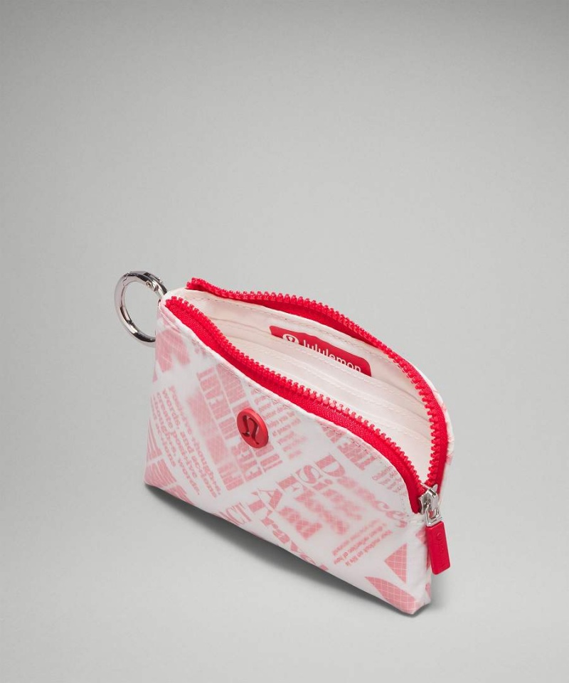 Lululemon Clippable Manifesto Print Card Beuteltasche Damen Weiß Rot | 1836EOWYK