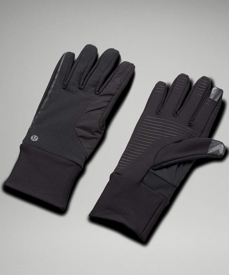 Lululemon Cold Terrain Gefütterte Handschuhe Herren Schwarz | 7691VIGDM