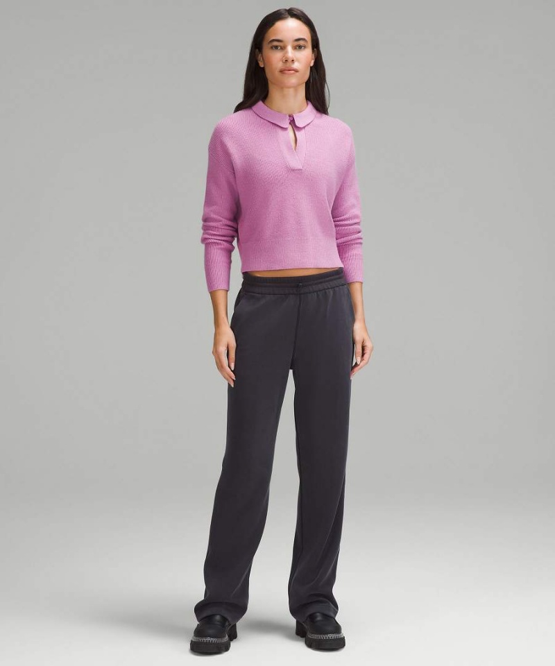 Lululemon Collared Merino Wolle-Blend Pullover Damen Lila | 3485FMZIT