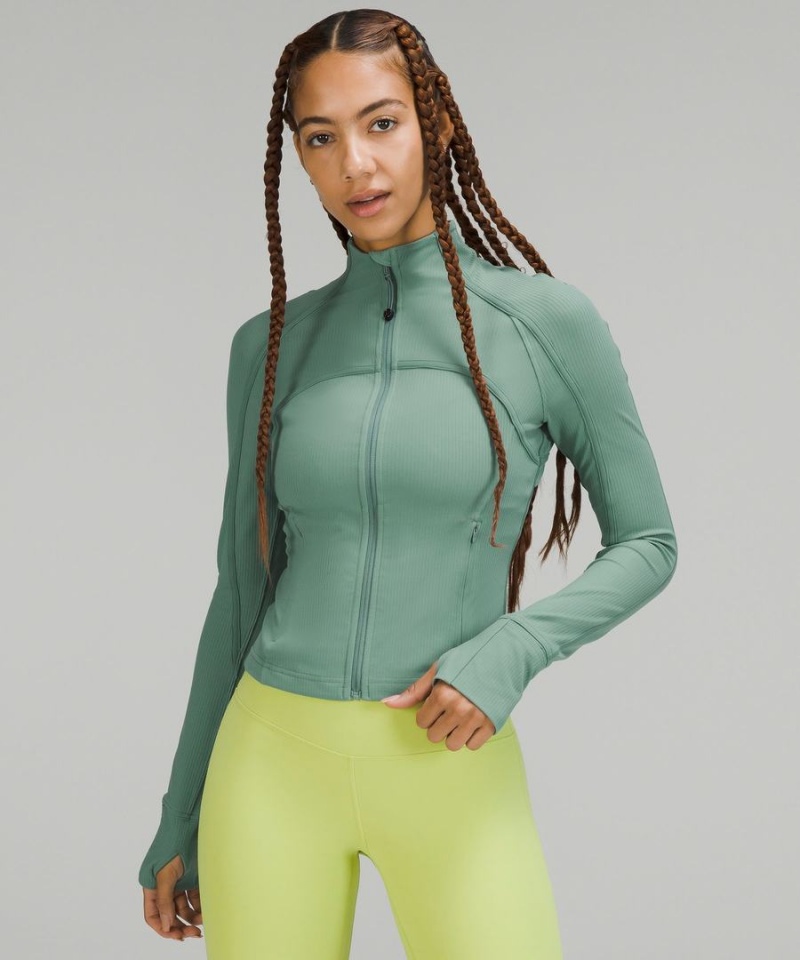 Lululemon Cropped *Gerippt Nulu Define Jacke Damen Türkis | 5184NTIQL