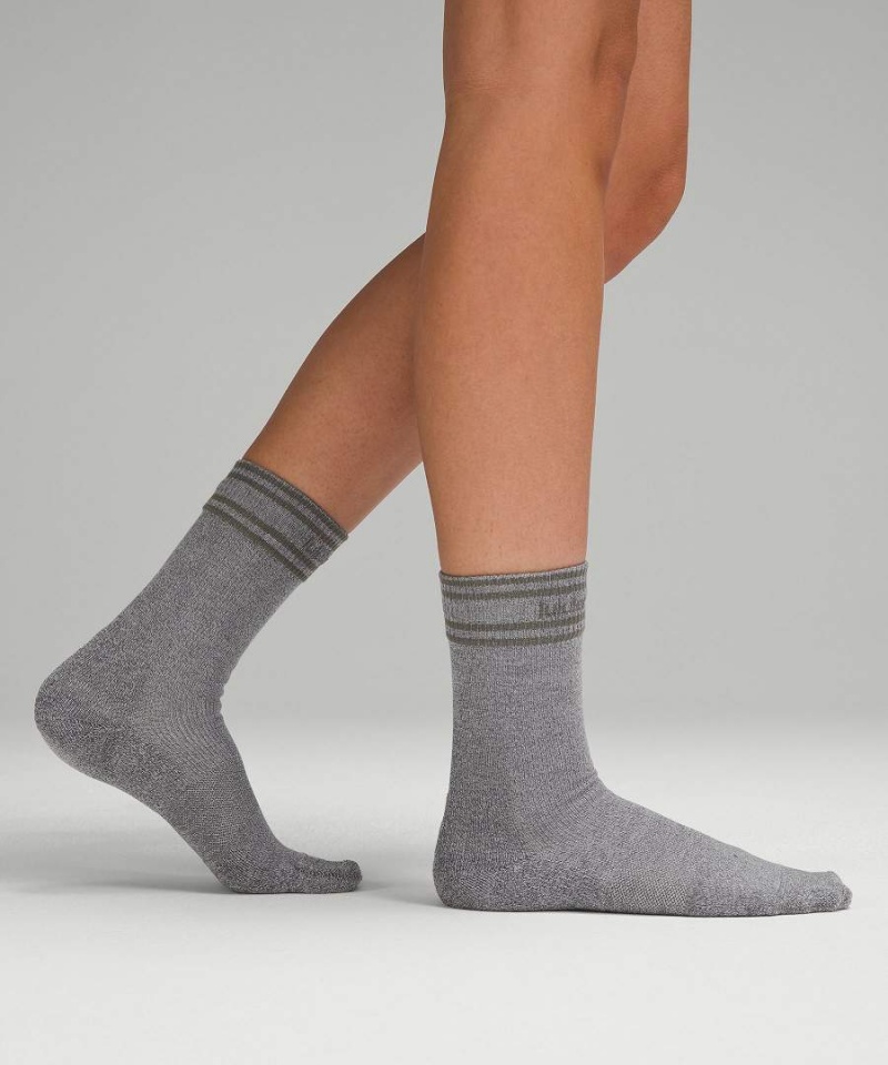 Lululemon Daily Stride Crew 3 Pack Socken Damen Weiß Grau Schwarz | 8926CAGVR