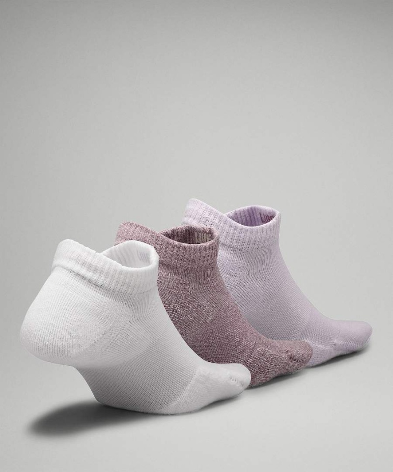 Lululemon Daily Stride Kompfort Low-Ankle 3 Pack Socken Damen Weiß Lila Lila | 0926GKOBL