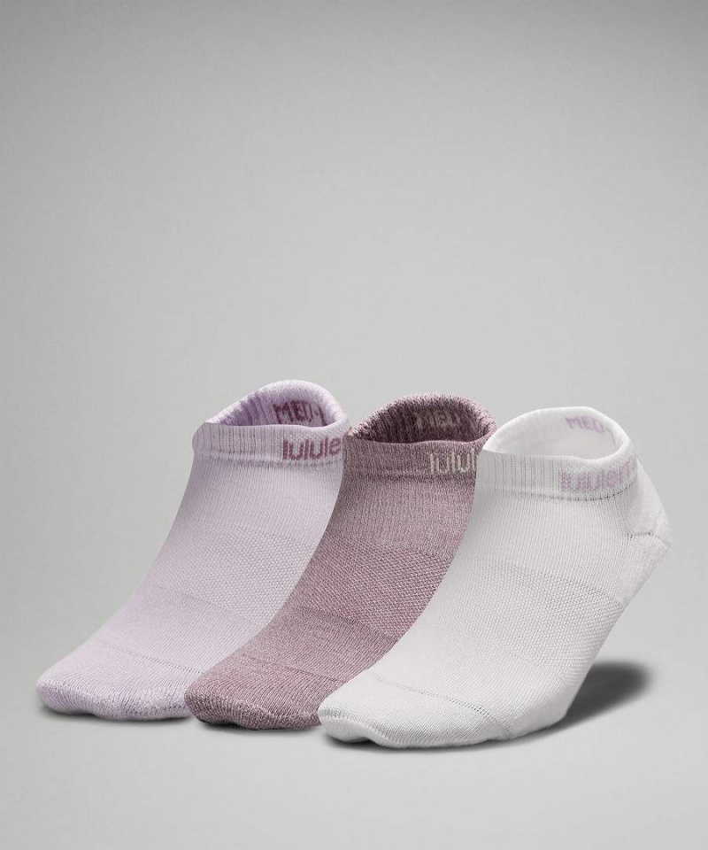 Lululemon Daily Stride Kompfort Low-Ankle 3 Pack Socken Damen Weiß Lila Lila | 0926GKOBL