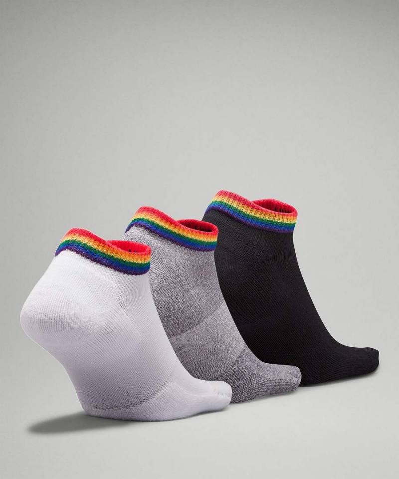 Lululemon Daily Stride Kompfort Low-Ankle 3 Pack Socken Herren Weiß Grau Schwarz | 1034MRNGS