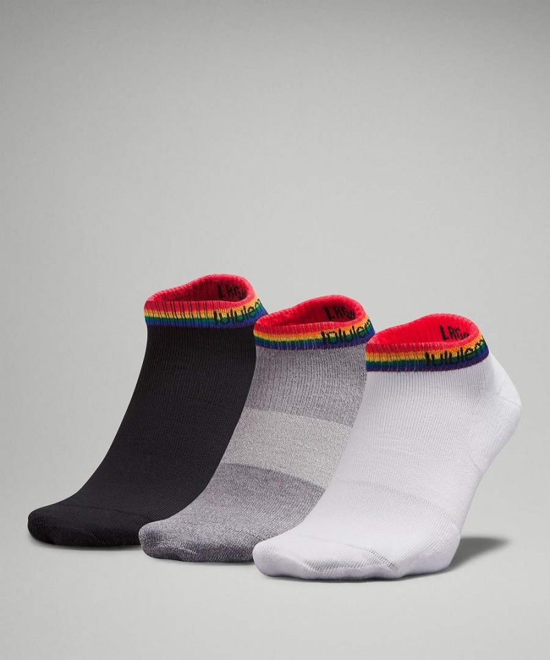 Lululemon Daily Stride Kompfort Low-Ankle 3 Pack Socken Herren Weiß Grau Schwarz | 1034MRNGS