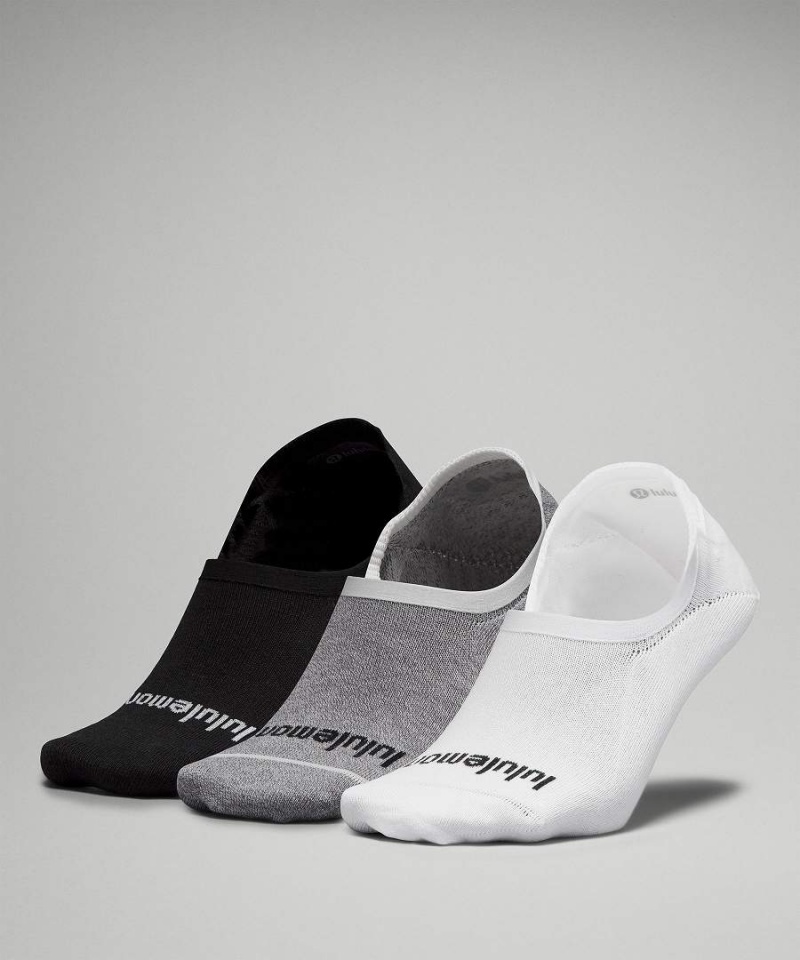 Lululemon Daily Stride Kompfort No-Show 3 Pack Socken Herren Weiß Grau Schwarz | 6751ZIHXY