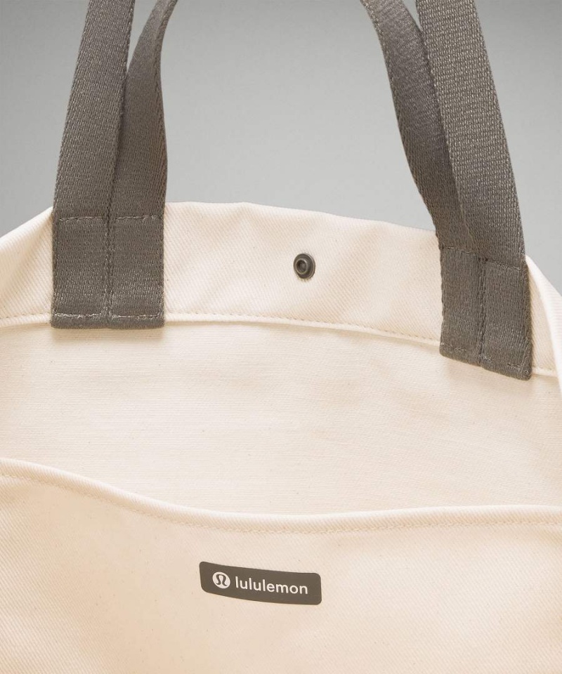 Lululemon Double-Handle Canvas 17L Tragetasche Damen Beige Schwarz | 9403HSGKC