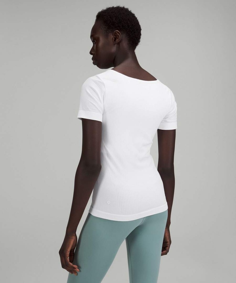 Lululemon Ebb to Street Kurzes-Sleeve T-shirts Damen Weiß | 8597REVNS