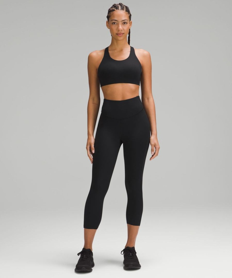 Lululemon Energy Bra High Support, B–DDD Cups Sport BH Damen Schwarz | 0418YBDNK