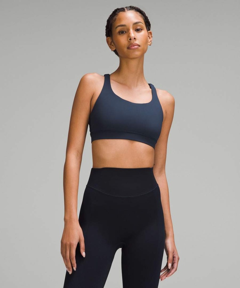 Lululemon Energy Bra Medium Support, B–D Cups Sport BH Damen Navy | 2573VDHPJ