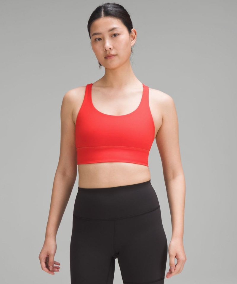 Lululemon Energy Longline Bra Medium Support, B–D Cups Sport BH Damen Rot | 1568WCARM