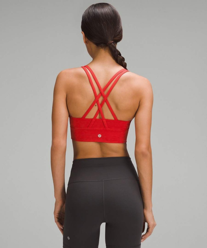 Lululemon Energy Longline Bra Medium Support, B–D Cups Sport BH Damen Rot | 7623XLNRG