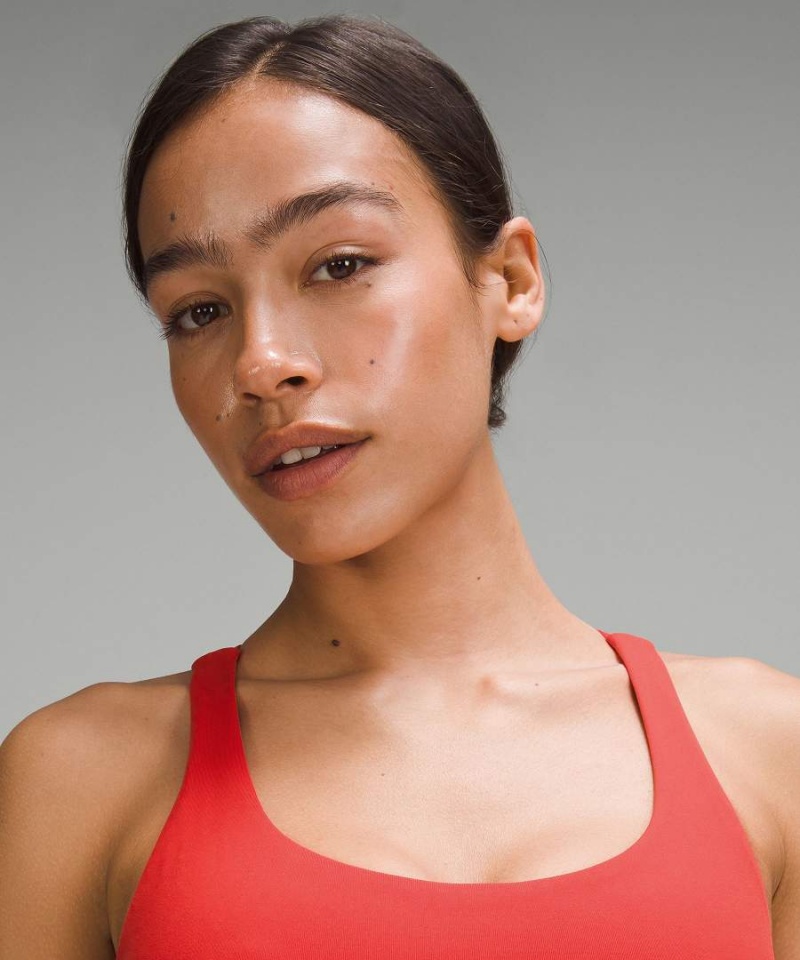 Lululemon Energy Longline Bra Medium Support, B–D Cups Sport BH Damen Rot | 7623XLNRG